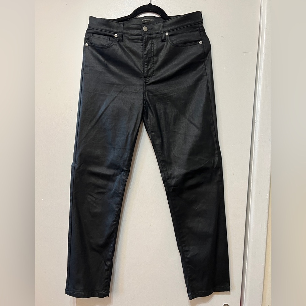 Banana Republic High Rise Slim Jeans (Leather Matte Look)- Size 30/10